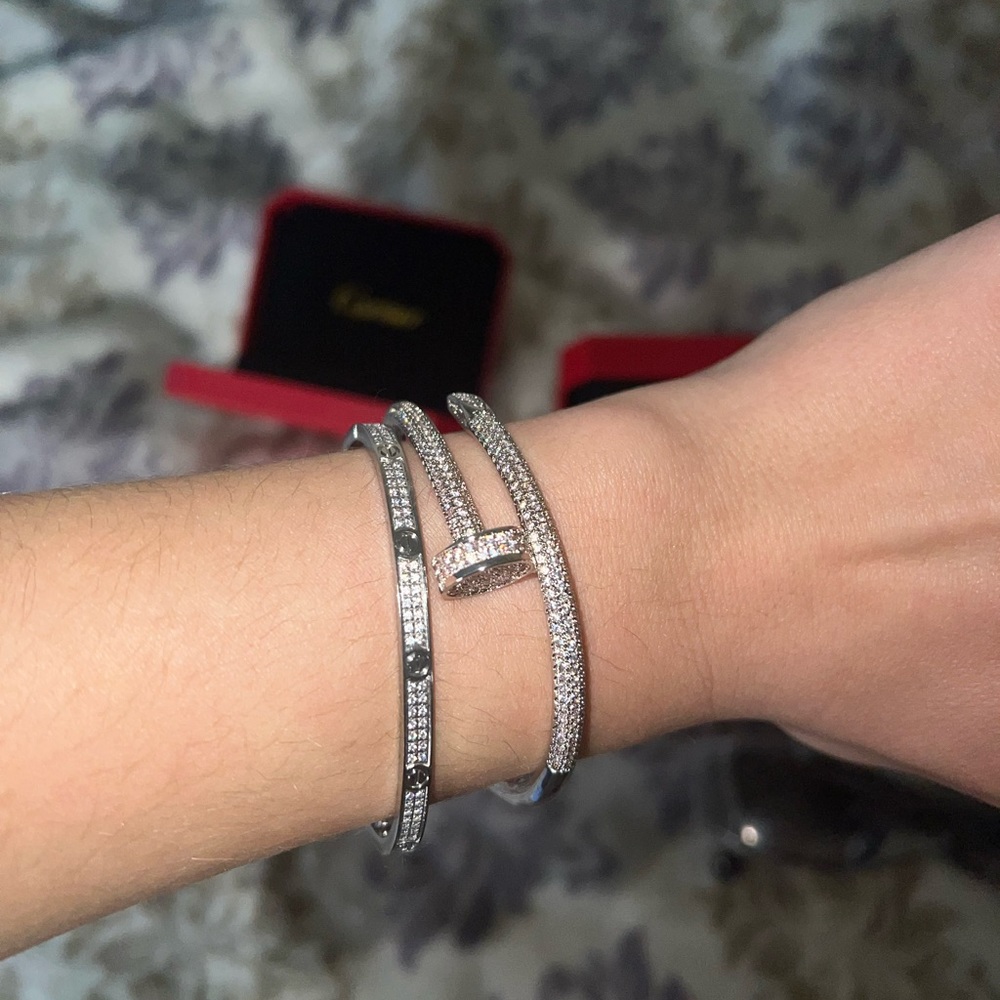 Screw bracelet set rhinestone diamonds